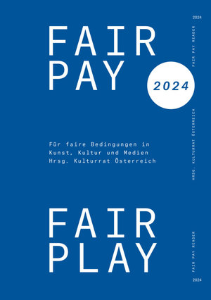 Cover des Readers mit weißen Buchstaben auf blauem Grund: Fair Pay, Fair Play