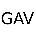 Logo der Grazer Autorinnen Autorenversammlung: die Buchstaben GAV