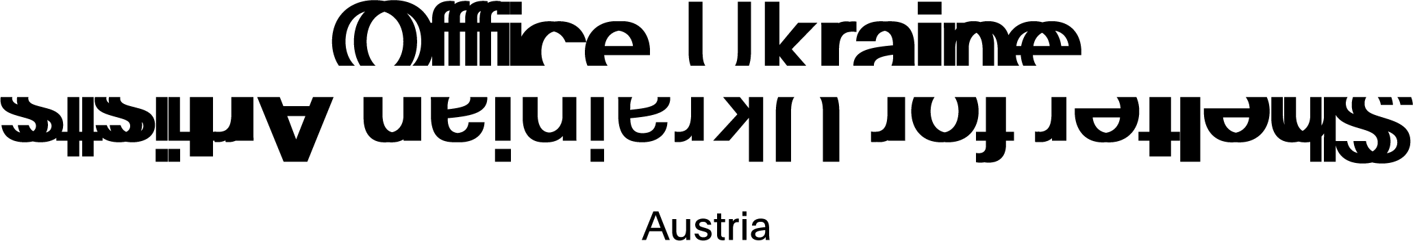 Schriftzug: Office Ukraine – Shelter for Ukrainian Artists